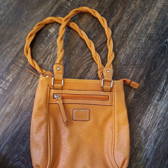 Rosetti Burnt Orange Braided Straps Tote Bag - Picture 2 of 6